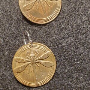 Bronze Dragonfly Earrings Handmade